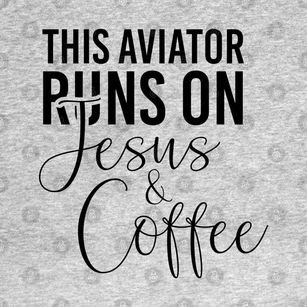 This aviator runs on Jesus and coffee job gifts. Perfect present for mother dad friend him or her by SerenityByAlex